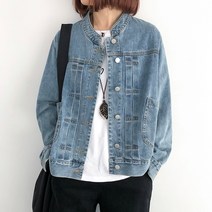 도니와 여성 차이나카라 데님자켓 봄자켓 기본청자켓 캠퍼스룩 데님패션 여행청자켓 출근패션 블랙진자켓 가을자켓 청청패션 몸매커버 편한청자켓