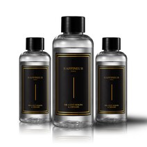 라피네르 베이직 블랙에디션 차량용 디퓨저 100ml 리필액 3종 세트, 튜베로즈앤로즈, 1세트