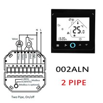 각방온도조절기 Modbus RS485 룸 온도 조절기 0-10V 밸브 2P 4P 팬 코일 유닛 냉각/난방 95-240VAC 24VAC, [04] 002ALN-Black  2P, [02] 95-240VAC