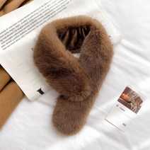 KORELAN 벨벳 모조 토끼 털 목도리 여성 머리핀 두껍다 보온 장식망 빨간 목도리 머플러