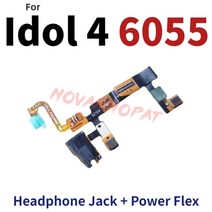 아이돌마이크 핀마이크 방송용마이크 Novaphopat Alcatel One Touch Idol 4 6055 헤드폰 잭 오디오 포트 마이크 전원 켜기 끄기 키 버튼 플렉스 케이블, [01] With Power Flex