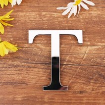 영어 문자 아크릴 거울 표면 벽 스티커 3D 실버 알파벳 포스터 침실 축제 파티 장식 아트 벽화, 티