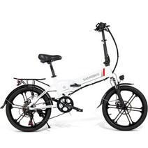 SAMEBIKE 전기 자전거 접이식 산악 20 인치 타이어 Ebike 주행 거리 70km 20LVXD30-II 48V 10.4Ah 배터, 01 WHITE, 01 500W 48V 12.8AH