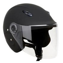 한미 반모 가벼운 오픈페이스 오토바이 헬멧, 캐리비, 무광블랙
