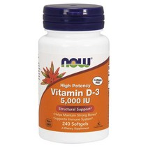 나우푸드 비타민D NOW Vitamin D-3 5000 IU 240 Softgels, 1개