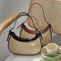 가죽 라탄 호보백 왕골가방 라피아백 라탄백 코바늘 여름가방 라탄 숄더백 라탄가방 코바늘 네트백 블랙 탄색
