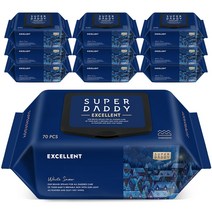 슈퍼대디 물티슈 엑설런트82 겨울에디션 70매 10팩 82g, 엑설런트 겨울에디션 70매 10팩 (82g)