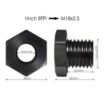 목공 용품 인테리어 소품 제작 드릴 부품 tasp wood lathe headstock spindle adapter m33 1 inch m18 wood 회전 나사 삽입 척 목공, 1x8 tpi  m18x2.5