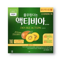 풀무원다논 액티비아 더블액션 골드키위 80Gx4개입 (보냉백/아이스박스中택1), 옵션2 - 아이스박스포장 (아이스박스+아이스팩)