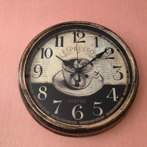 테칸 콜롬비아커피 빈티지 커피숍 벽시계 케냐 아메리카노 에스프레소 인테리어 소품 유럽풍, 혼합색상