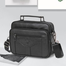 남성용 직장인 데일리가방 고급 가죽 크로스백 옆가방 남성슬링백, 브라운