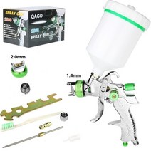 페인트 에어 스프레이건 후끼 분사기HVLP-조정 가능한 금속 분무 스프레이 건 자동차 페인팅용 에어로그, 03 1.4mm 2.0mm Gun Kit