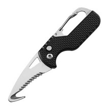 캠핑 악세서리 휴대용 로프 커터 야외 멀티 키 체인 도구 톱니 후크 풀기 칼 포켓 캠핑 장비 edc 기어 하이킹 액세서리, E