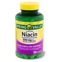 Spring Valley 나이아신 이노시톨 헥사니코티네이트 건강 보조 식품 500 mg 120 count