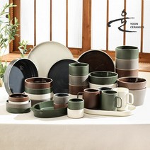 [윤도자기] 차곡 4인 디너세트 34P, 단품