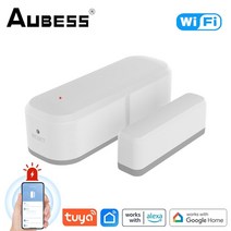 센서등 스마트 주차장 현관 충전식 무선 aubess tuya wifi smart door sensor door open closed 감지기 smart home security, 하얀