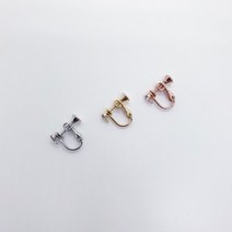 나사형귀찌(3mm 고리스톤) 귀찌부자재(1쌍) 귀걸이만들기 귀찌재료 악세사리부자재, 로즈골드(핑크)