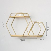 금속 벽 선반 엥글 선반 철 벽 스타일 홈 장식 경량 렉, Gold 2 Hexagon aliexpress