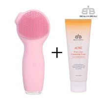 뷰앤뷰 클렌징 진동 실리콘 세안 브러쉬 + 뷰앤뷰 여드름 피부용 클렌징폼 증정, 핑크