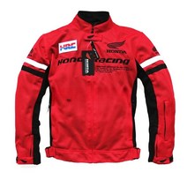 HONDA 여름 바이크 남성용 오토바이 얇은 레이싱 슈트 낙하 방지 의류 메쉬 통기성, 레드(메쉬)