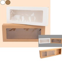 직사각 투명창 선물케이스 크리스마스 간식 수제 초콜렛 쿠키박스 통 기념품 답례품 선물, 색상, 브라운