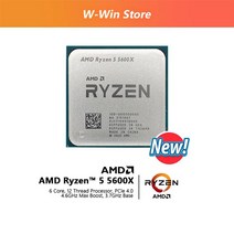 AMD 새로운 Ryzen 5 5600X 3.7 GHz 6 코어 12 스레드 65W CPU 프로세서 L3 = 32M 100-000000065 소켓 쿨러, 한개옵션0