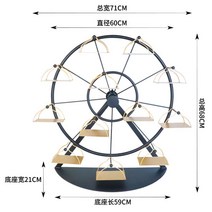 업소용 플레이팅접시 관람차 접시 전골 가게 호텔 레스토랑 뷔페 식기 트레이 플레이트 금속, 라지블랙+12골드트레이