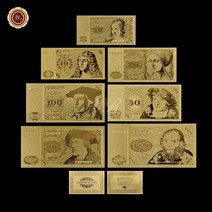 지폐모형 동전모형 모형동전지폐 풀 세트 금박 지폐 앨범 독일 지폐 deutsche mark banknoten set low price 기념 수집, 세트 2