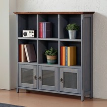 [로쏘] 모던엔틱 원목 책장 1200 도어형, 색상:워시오크