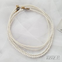 라라앤 써지컬 3mm 5mm진주 목걸이 실버 골드 데일리 심플 꾸안꾸