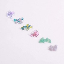 가배리본 4x6mm 석류씨 투명 구멍장식 5개 비녀재료 귀걸이재료 원석/우드/알장식, 블루옐로우