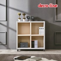 데코라인 코넬 무브 840 4칸 이동식 책장 DYL042C, 블랙+아카시아