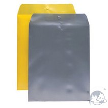 VEDANA 비닐서류봉투 A4 클리어파일케이스, 노랑