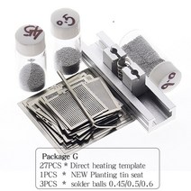 용접용품 휴대용 미니 용접 납땜 27pcs BGA 템플릿 Sik tin Fixture 주석 솔더 볼 납땜 도구 Reballing Sta, 07 Package G