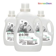 순수크린 세탁 표백 올인원 액체세제3.2Lx3개 프리미엄 자연유래성분첨가, 3.2L, 3개