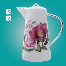차호 차합 도자기 차주전자 유럽 스타일 본차이나 가정용 주전자 대용량 세라믹 고온 내성 1200ML, 6
