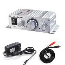 전원 어댑터 및 오디오 케이블 lepy a6 앰프 2x15 w 미니 스테레오 클래스 ab dac베이스 및 트레블 조정|amplifier fm radio|amplifier cla, 1개, Without power, 단일