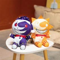 1 + 1 FNAF 앉은 해 광대 달 광대 인형 썬드롭 문드롭 봉제 완구 조카 아이 생일 파티 이벤트 선물 25cm, 25 cm, 태양+달