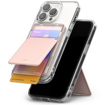링케 스탠드 슬롯 카드 케이스 / 카드홀더, 클리어 & 피치핑크