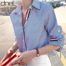 드넬 줄지버튼배색셔츠DWB21112A