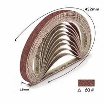 앵글그라인더60 ~ 600 그릿 앵글 그라인더 샌딩 벨트 어댑터 용 15mm x 452mm 샌딩 벨트 10 개, 01 10pcs 60 Grit Belts