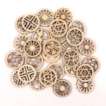 20-40mm 나무 동물 케이크 모양 수제 홈 공예 매달려 액세서리 그림 스크랩북 DIY MZ281, 04 4_03 35pcs