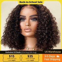 [레브] 인모 연습용 가발 brazilian deep wave frontal wig human hair wigs short wigs human hair jerry curl 밥, 8인치, 180, 13x4 레이스 프런트 가발