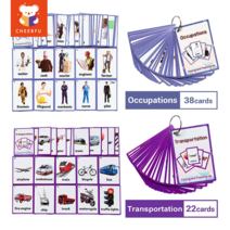 더블테마 어린이 영어 단어 플래시 카드 조기 교육 장난감 유아 영어 학습 카드, Version 9