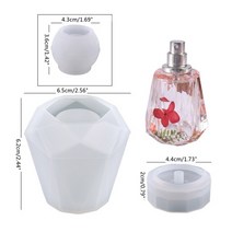 Diy 크리스탈 에폭시 수지 금형 컷 표면 불규칙한 향수 병 스토리지 장식 실리콘 컨테이너, [01] 1 Set mold only