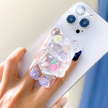 나비 큐빅 곰돌이 그립톡 에폭시 스마트톡 아크릴 레진 입체, 퍼플