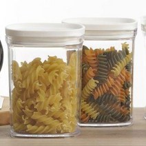 밀폐 캐니스터 일본산 사각 쿠키통 투명 소분통, 520ml