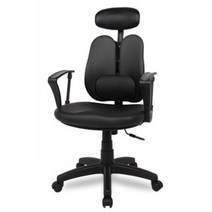 체어포커스 피플CW 고급요추헤더형 인조가죽 사무용의자, 블랙