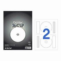 CD DVD용 라벨(CD2칸10매 PS-3642AP내경17.5mm폼텍), 단품