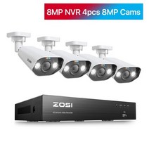 아파트현관 홈cctv 현관문 cctv 홈캠 ip카메라 가정용 ZOSI CH POE 비디오 감시 키트 4K MP 슈퍼 HD 야외 IP 카메라 AI 스타라이트 나이트 비전 CCTV 보, CHINA_없음 | 8MP NVR 4pcs 8MP Ca
